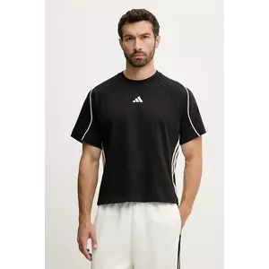 adidas tricou din bumbac Stadium culoarea negru, cu imprimeu, JV7009 imagine