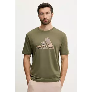adidas tricou din bumbac Camo Logo culoarea verde, cu imprimeu, KA7131 imagine