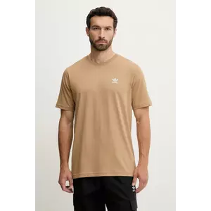 adidas Originals tricou din bumbac Trefoil Essential culoarea maro, cu imprimeu, JX2824 imagine