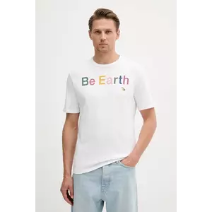 United Colors of Benetton tricou din bumbac culoarea alb, cu imprimeu, 3BL0U10AG imagine