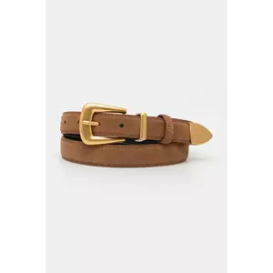 Answear Lab curea din piele intoarsa culoarea maro imagine