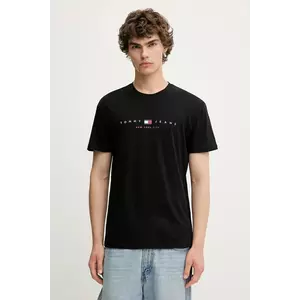Tommy Jeans tricou din bumbac culoarea negru, cu imprimeu, DM0DM21911 imagine