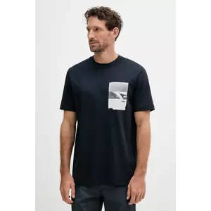 BOSS Orange tricou din bumbac culoarea bleumarin, cu imprimeu, 50546920 imagine