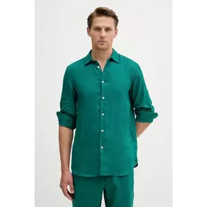 United Colors of Benetton cămașă de in cu guler clasic, regular, 5BKU5QJG8 imagine