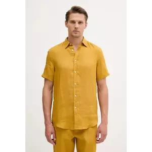United Colors of Benetton cămașă de in culoarea alb, cu guler clasic, regular, 5BKU5QJH8 imagine
