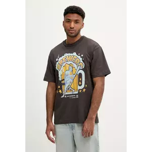 47 brand tricou din bumbac BC013TMKBRU643621C9 culoarea gri, cu imprimeu, MLB Milwaukee Brewers Sigma imagine