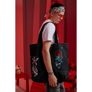 Medicine geantă din denim culoarea negru imagine