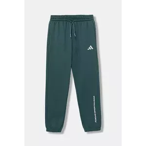 adidas pantaloni de trening pentru copii culoarea verde, cu imprimeu, KC2777 imagine