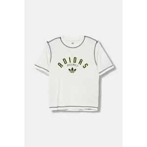 adidas Originals tricou de bumbac pentru copii culoarea bej, cu imprimeu, JX5265 imagine