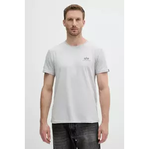 Alpha Industries tricou din bumbac culoarea gri, cu imprimeu, 188505.666 imagine