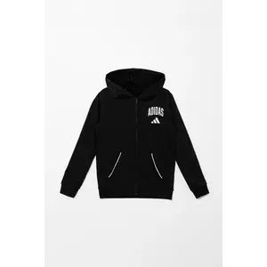 adidas bluză copii culoarea negru, cu glugă, cu imprimeu, JM1534 imagine