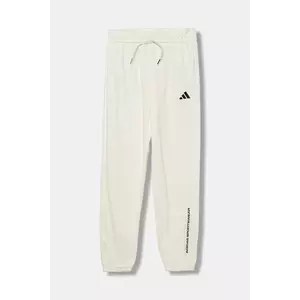 adidas pantaloni de trening pentru copii culoarea bej, cu imprimeu, KC1178 imagine