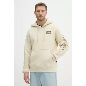 Alpha Industries bluză culoarea bej, cu glugă, cu imprimeu, 156340.300 imagine