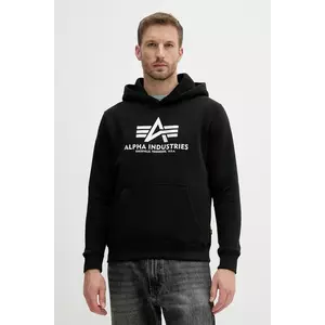 Alpha Industries bluză culoarea negru, cu glugă, cu imprimeu, 146343.423 imagine