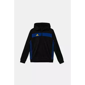 adidas Performance bluză copii culoarea negru, cu glugă, cu imprimeu, JX2230 imagine