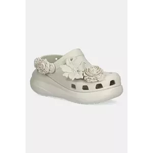 Crocs papuci Crush Bouquet Clog culoarea bej, cu platforma, 211448 imagine