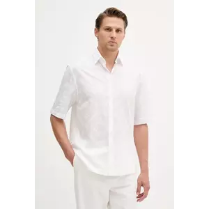 United Colors of Benetton cămașă din bumbac culoarea alb, cu guler clasic, regular, 5UBMUQ05P imagine