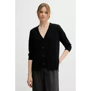 Sisley cardigan cu amestec de in culoarea negru, light, 105GM602M imagine