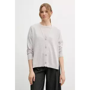 Sisley cardigan cu amestec de in culoarea gri, light, 105GM602M imagine