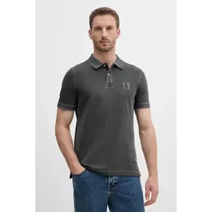 United Colors of Benetton polo de bumbac culoarea gri, uni, 3089U302D imagine