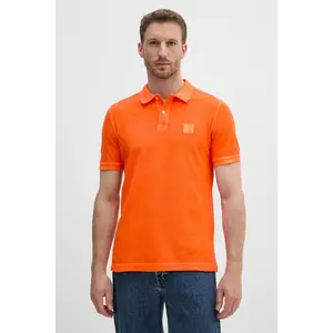 United Colors of Benetton polo de bumbac culoarea portocaliu, uni, 3089U302D imagine
