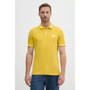United Colors of Benetton polo de bumbac culoarea galben, uni, 3089U302D imagine