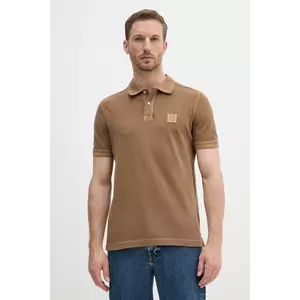 United Colors of Benetton polo de bumbac culoarea maro, uni, 3089U302D imagine