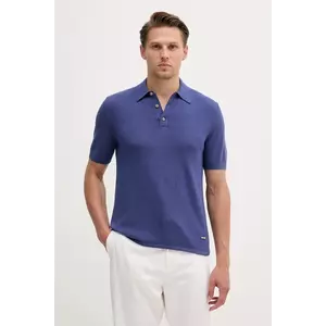 United Colors of Benetton tricou polo culoarea violet, uni, 14HAU301K imagine