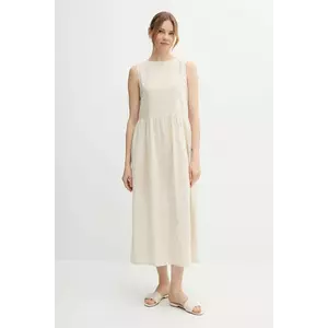 United Colors of Benetton rochie din amestec de in culoarea bej, maxi, evazați, 48I5DV0BK imagine