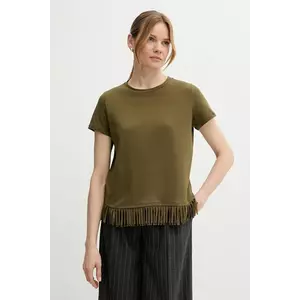 Sisley tricou din bumbac culoarea verde, 3096L107J imagine