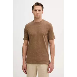 United Colors of Benetton tricou din bumbac culoarea maro, uni, 36JGU105U imagine