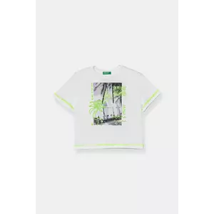 United Colors of Benetton tricou de bumbac pentru copii culoarea alb, cu imprimeu, 3I1XG10JG imagine