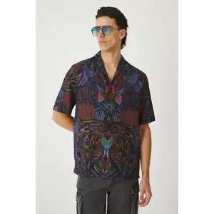 Medicine cămașă culoare bărbătească multicoloră relaxată imagine
