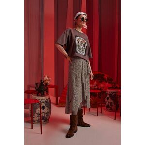 Medicine Tricou din bumbac culoarea maro a femeilor imagine