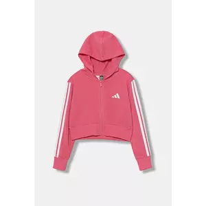 adidas bluză copii culoarea roz, cu glugă, uni, JY4983 imagine