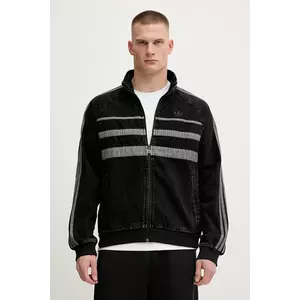 adidas Originals hanorac din denim First TT Denim culoarea negru, cu imprimeu, JW5883 imagine