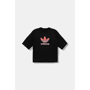 adidas Originals tricou de bumbac pentru copii culoarea negru, cu imprimeu, JV7777 imagine