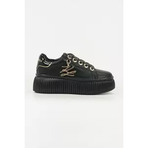 Karl Lagerfeld sneakers din piele KREEPER LO culoarea negru, KL42376A imagine