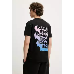 Tommy Jeans tricou din bumbac culoarea negru, cu imprimeu, DM0DM21589 imagine