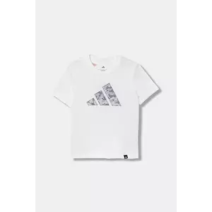 adidas tricou de bumbac pentru copii culoarea alb, cu imprimeu, JV5077 imagine