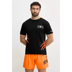 PLEIN SPORT tricou din bumbac culoarea negru, cu imprimeu, PS25MTS02 imagine