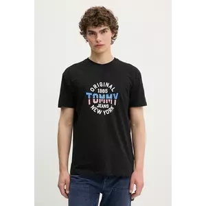 Tommy Jeans tricou din bumbac culoarea negru, cu imprimeu, DM0DM21913 imagine