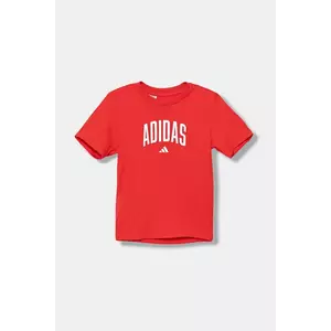 adidas tricou de bumbac pentru copii culoarea roșu, cu imprimeu, JV5194 imagine