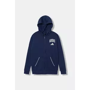 adidas bluză copii culoarea bleumarin, cu glugă, cu imprimeu, JW2390 imagine