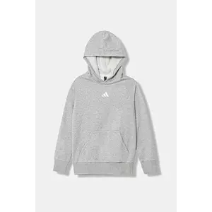 adidas bluză copii culoarea gri, cu glugă, melanj, JV9995 imagine
