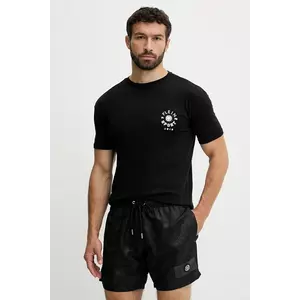 PLEIN SPORT tricou din bumbac culoarea negru, cu imprimeu, PS25MTS09 imagine