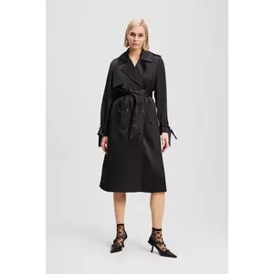 Karl Lagerfeld trenci culoarea negru, de tranziție, cu două rânduri de nasturi, A3W15011 imagine