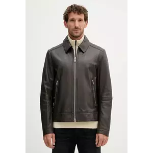 BOSS geacă de piele culoarea maro, de tranziție, 50543214 imagine