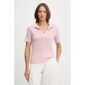 United Colors of Benetton polo din in culoarea roz, 37UJD300Y imagine