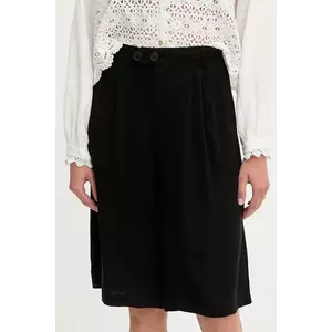 Answear Lab pantaloni scurti din in culoarea negru, neted, high waist imagine